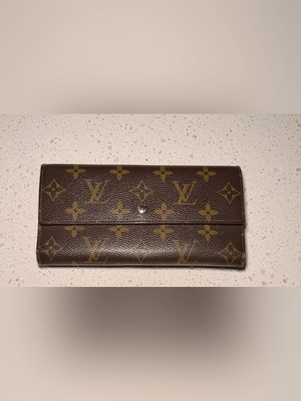 Vintage Louis Vuitton Monogram Long Wallet Brown Bifold - As Is/Repair